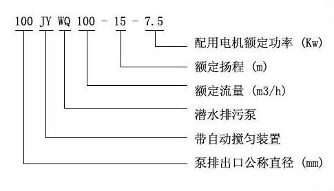 JYWQ型自动搅匀排污泵型号说明